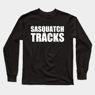 Sasquatch Tracks Logo White Long Sleeve T-Shirt